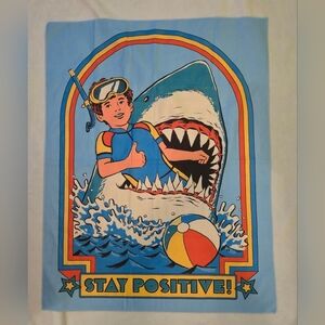 "Stay Positive " Steven‎ Rhodes Wall/Towel 36in by 28.5in Warped Humor EUC Fun